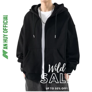 Áo hoodie nam form rộng, áo khoác nỉ Zip nam trơn khoác ngoài mùa đông mặc đi chơi đi học thời trang Hàn Quốc