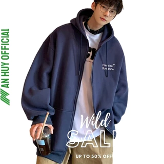 Áo hoodie nam form rộng, áo khoác zip nam có mũ 2 lớp rộng in chữ CLASSICAL thời trang Basic phong cách Hàn Quốc