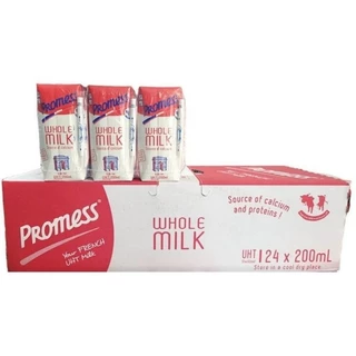 Thùng 24 hộp 200ml sữa tươi nguyên kem Promess, Pháp date 01/2025