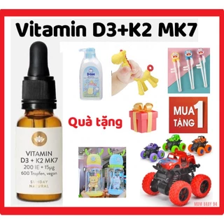 Vitamin D3 K2 Mk7 Sunday Natural Đức 20ml giúp hấp thụ Canxi, phát triển chiều cao cho trẻ (3/2026)