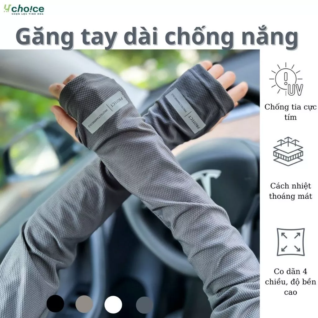 Găng tay chống nắng, chống tia UV, tia cực tím nam nữ, bao tay đi nắng xỏ tay hở ngón thoáng khí.