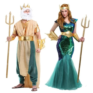 (Sẵn) Trang phục hóa Trang Nữ Hoàng Biển Cả/ Trang phục hóa trang Thần Biển Cả Poseidon trong thần thoại Hy Lạp