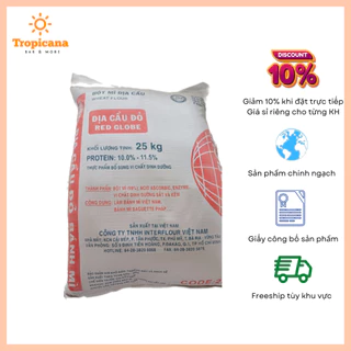 Bột mì Địa cầu đỏ Protein 10-11.5% - Bao 25kg