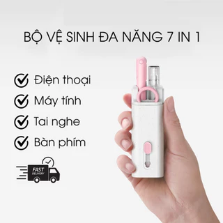 Bộ Dụng Cụ Vệ Sinh Laptop - Máy tính - Bàn Phím - Tai Nghe Airpod Đa Năng 7 in 1 Siêu Nhỏ Gọn HKDOTI