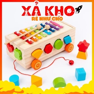 Xe Kéo 2 Trong 1, Kèm Đàn, Số, Thả Hình Khối Trên Thanh Cho Bé Phát Triển Các Kỹ Năng Cơ Bản, Chọn Phân Loại