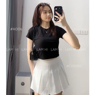 Áo thun nữ cộc tay phông 3 lỗ tanktop sát nách dáng ngắn crop top cổ tròn chất liệu cotton co giãn 4 chiều LamHy