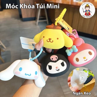 Móc Khóa Mini Túi Silicon Có Ngăn Kéo Kuromi / Cinnamoroll / Melody / Pompompurin / Pocchaco - Túi Đựng Tiền Mini