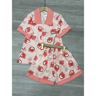 Đồ Bộ Ngủ Nữ Pijama Áo Cộc Quần Đùi Pyjama Bộ Đồ Ngủ Nữ Mặc Nhà Chất Mát Siêu Rẻ Bộ Đồ Ngủ Nữ Xinh Vải Kate Thái