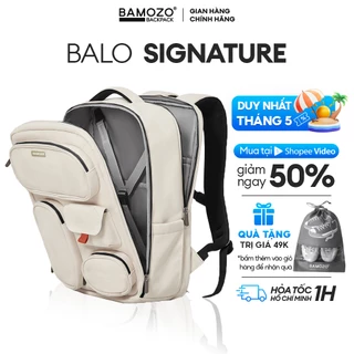 Balo laptop 15,16 inch chống sốc Bamozo Signature Backpack, Cặp đi học nam balo du lịch nhiều ngăn trượt nước tốt