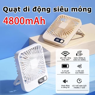 Quạt bàn điện mini UPUPIN - xoay 180 độ, pin lâu 4800mAh, màn hình LED hiển thị 5 tốc độ gió