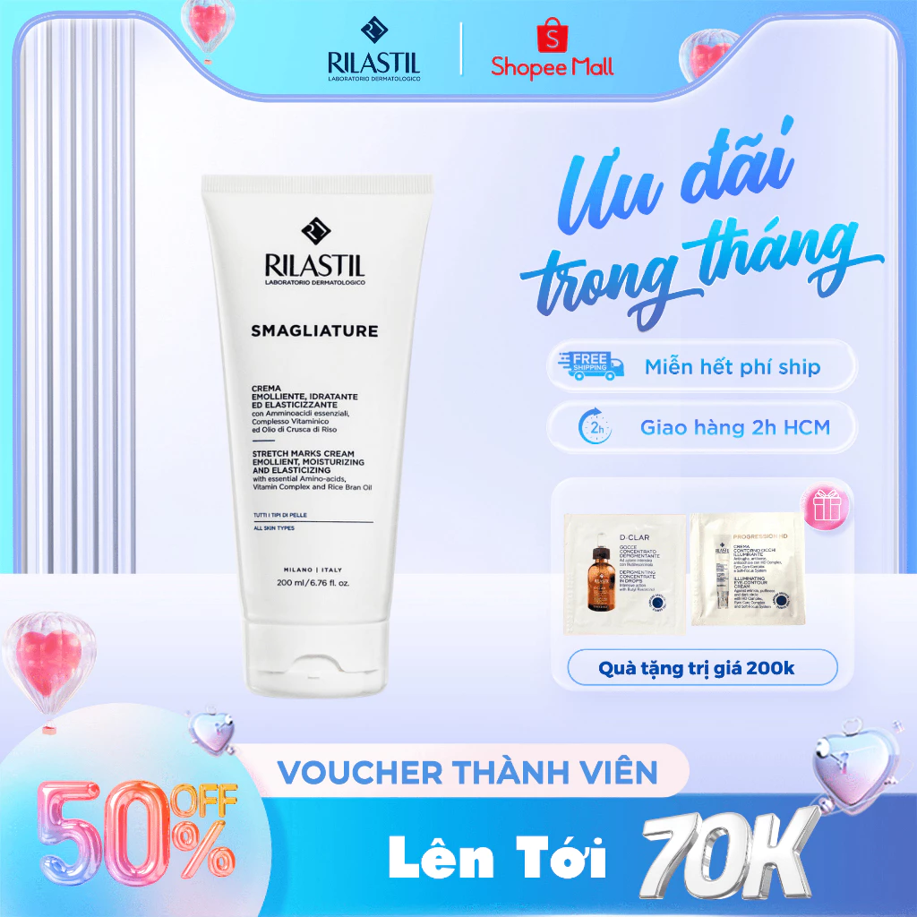 Kem Dưỡng Ngăn Ngừa Và Làm Giảm Vết Rạn Da Ở Tuổi Dậy Thì Và Bà Bầu Rilastil Stretch Mark Cream 200ml