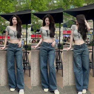 Quần Jeans trơn cạp trễ form cơ bản [QST28]