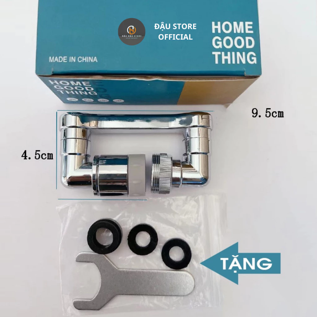 Đầu Nối Vòi Nước INOX Thông Minh Xoay 1080° Khớp nối vòi nước Cho Bồn Rửa Với 2 Chế Độ Phun Nước Tiết kiệm