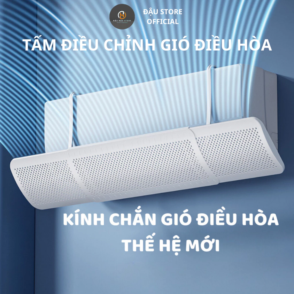 Tắm Chắn Gió Điều Hòa Xoay 180 Độ, Điều Chỉnh Kích Thước Tùy Ý, Tấm Chắn Máy Lạnh Đảo Hướng Gió
