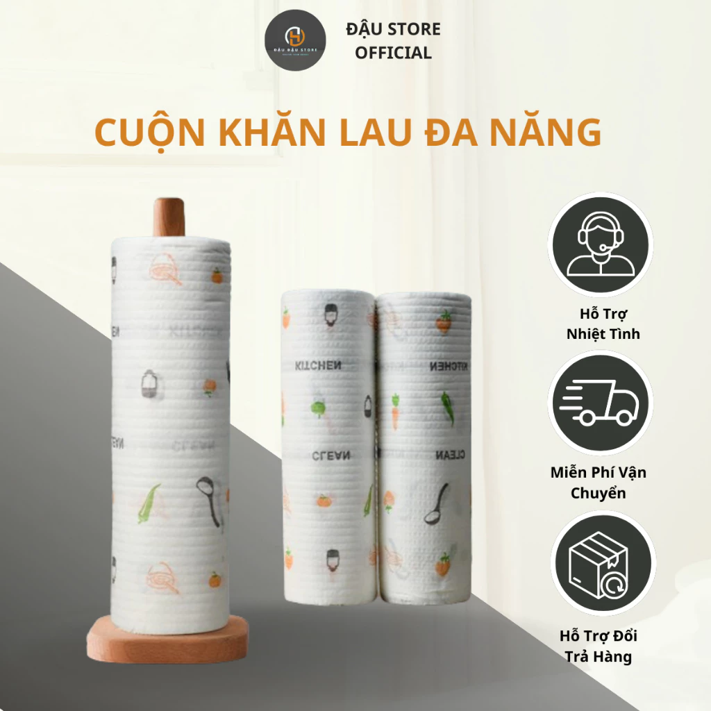Giấy Lau Đa Năng - Giấy Lau Bếp - Giấy Lau Tay 1 Cuộn Có Thể Giặt Được Để Tái Sử Dụng