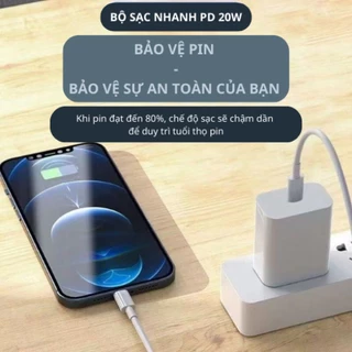 Bộ sạc nhanh PD20W cao cấp gồm củ và dây cáp PD cho  1 2 3 4 5 6 7 8 X Xs 11 12 13 14