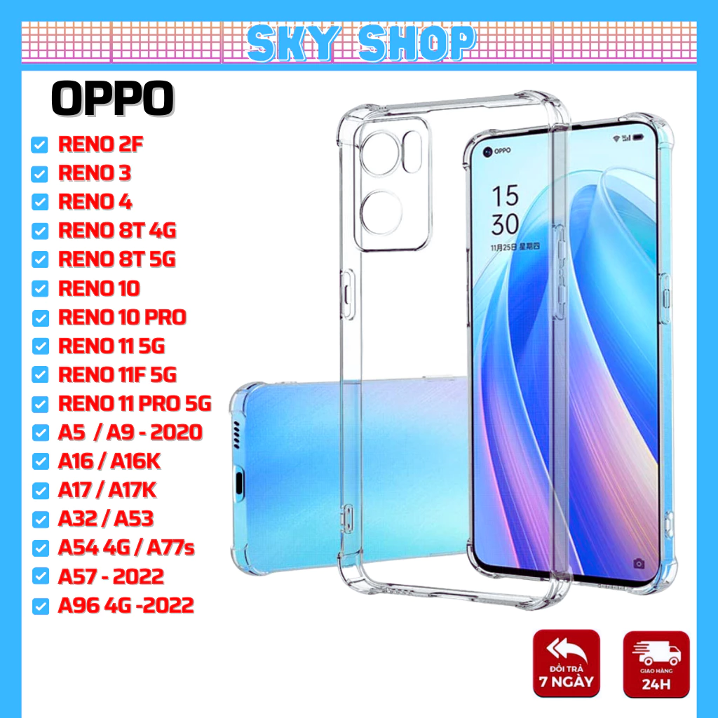 Ốp lưng Oppo RENO 8T 10 11 11F 12F PRO 2F 3 4 4G 5G A5 A9 A16K A17 A17K A32 A53 A54 A77s A57 A96 A91 A12 A5s F9 F11 A60
