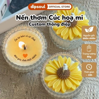 [Thông điệp] Nến Thơm Hũ sọc Cúc họa mi - Dip Soul Candle Thư giãn An toàn Không khói Decor Quà tặng