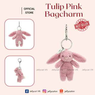 Móc khoá thỏ phụ kiện treo túi Jellycat Tulip Pink bag charm (keyring) cheap moment với Jisoo Blackpink