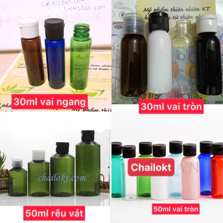 Chai nhựa nắp mở lật 30ml 50ml, chai nhựa chiết mỹ phẩm