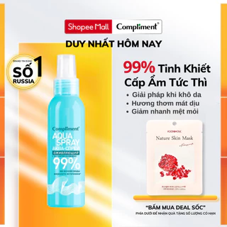 Xịt Khoáng Dưỡng Ẩm Compliment Aqua Spray 99% Phục Hồi Giảm Nhanh Mệt Mỏi, Hương Mát Dịu 200ml