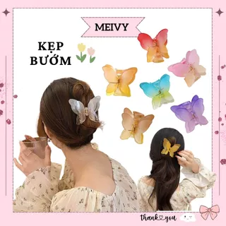 Kẹp tóc hình bướm màu gradient MEIVY, kẹp tóc bướm đổi màu trong suốt ombre hot trend