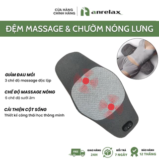 Gối Massage Anrelax Chườm Nóng, Đệm Kê Lưng 6 Chế Độ Giảm Đau Mỏi Và Chống Thoát Vị Đĩa Đệm