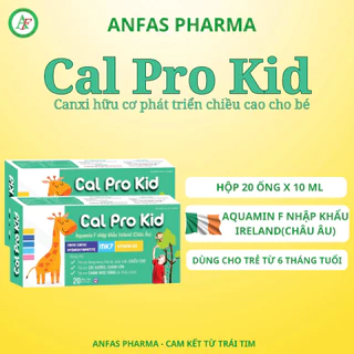 Canxi Hữu Cơ Cho Bé Cal ProKid Hộp 20 Ống 10ml, Vitamin D3, Nano Canxi, Phát Triển Xương, Phát Triển Chiều Cao – Anfas