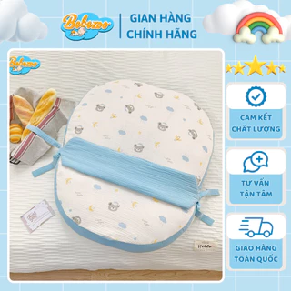 Gối Chống Trào Ngược Muslin Cao Cấp Kèm Đai Giúp Ngủ Đúng Tư Thế Cho Bé - Bebezoo Việt Nam Store