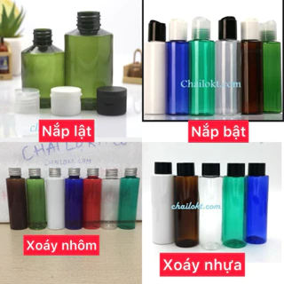 Chai nhựa nắp nhọn 100ml 150ml vai ngang, chai nhựa chiết mỹ phẩm