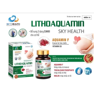 Canxi Hữu cơ LITHOAQUAMIN SKY HEALTH cho bà bầu bổ sung canxi và vitamin D3 nhập khẩu Thụy Sĩ - Lọ 30 viên VỎ HỘP