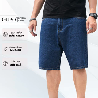 Quần short jean nam bigsize GUPO quần short nam quần jean nam cao cấp 140-110kg