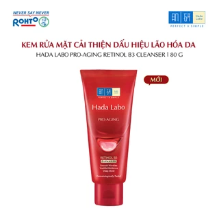 Sữa rửa mặt cải thiện dấu hiệu lão hóa dạng kem Hada Labo Pro-Aging Retinol B3 Cleanser 80g