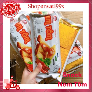 Bịch 30 gói Snack Nem Tôm Ba Anh Em Food, Snack Cay Xé Miếng, ăn vặt tuổi thơ cổng trường