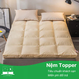 Nệm toppe dày 10cm Cosset tấm topper tiện nghi cao cấp không lo bị xẹp gấp gọn gàng khi không sử dụng