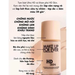 Kem Nền Make Up For Ever HD Skin xuất xứ Pháp dung tích 30ml