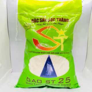 Gạo ST25 Cơm Dẻo Mềm ,Đậm Vị ( bao 5kg)