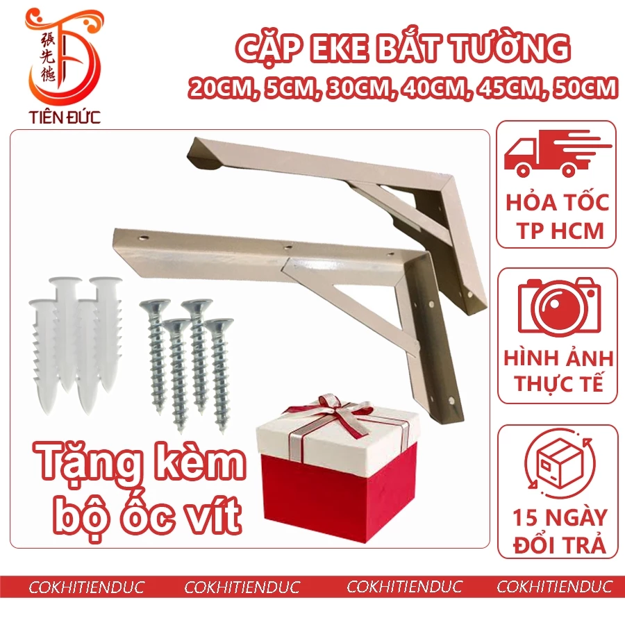 Cặp Eke bắt tường, Kệ, Ke Góc Vuông chữ L Nam Phát 25cm