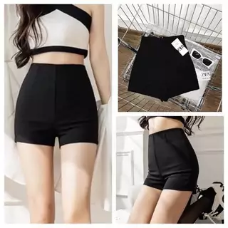 Quần shorts nữ, quần đùi ôm lưng cao quần short dance ôm co dãn nâng mông cạp khóa sau chất umi dày dặn lên dáng chuẩn