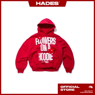 ÁO HOODIE MŨ TRÙM UNISEX VẢI NỈ BÔNG HADES FLEURS RED HOODIE - HADES BRAND CHÍNH HÃNG