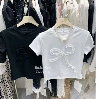 Áo thun croptop nơ hàng QC