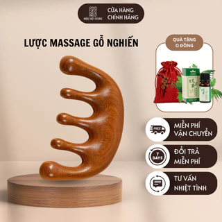 Lược massage đầu gỗ đàn hương cao cấp nhỏ gọn chuyên dùng cho spa nâng cơ mặt day ấn huyệt