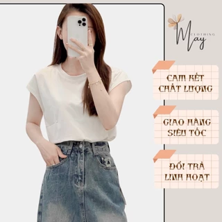 Áo phông nữ cổ tròn tay hến sát nách phong cách hàn quốc from rộng ba lỗ trơn basic M00210