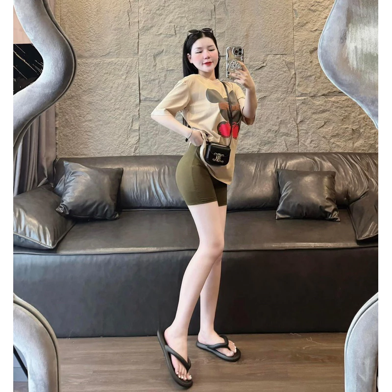 QUẦN Đùi  ÔM THUN Gân  vải giãn  mát mịn( ảnh thật tự chụp)