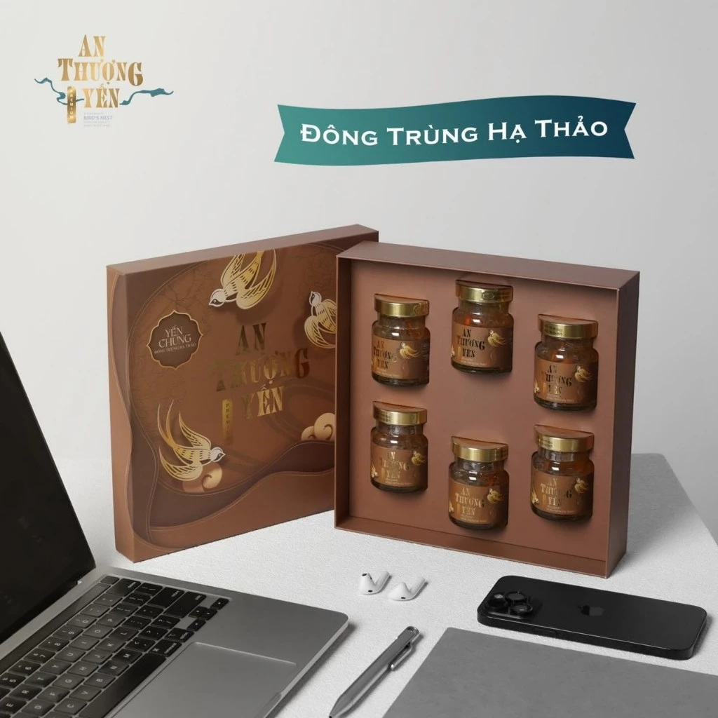 [Combo 6 hũ ]Yến Chưng Đông Trùng Hạ Thảo hũ 70ml  -Qùa Tặng,Qùa Biếu Cao Cấp