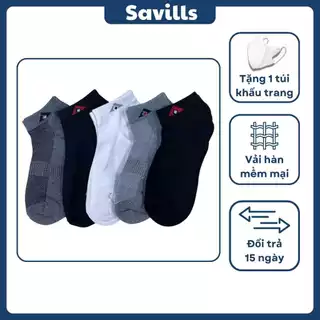 [SET 5] Tất Vớ Nam Cổ Lửng, Phong Cách Công Sở, Chất Liệu Thun Cotton Khử Mùi Hôi SAVILLS