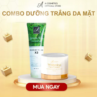 Bộ sản phẩm dưỡng trắng da mặt Acosmetics: Sữa rửa mặt trà xanh + Kem face pháp