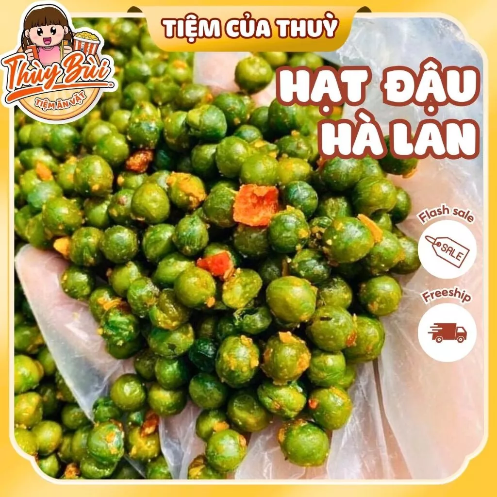 500G Đậu Hà Lan Rang Muối/Tỏi Ớt Thơm Ngon Đậm Vị, Túi Zip VSANTP, đồ ăn vặt, Tiệm ăn vặt Thuỳ Bùi