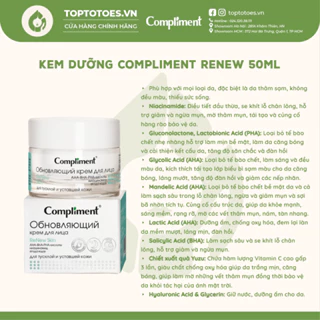 Kem dưỡng Compliment Renew với AHA, BHA, PHA & Niacinamide tái tạo, làm sáng, trẻ hoá da 50ml