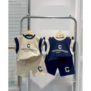 Bộ quần áo cotton cho bé trai BUN KIDS set đồ bé trai mua hè size đại ms:30